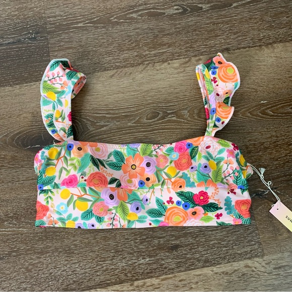 Summersalt X Rifle company pink floral oasis is ruffle bikini set 8 NWT - Picture 6 of 11